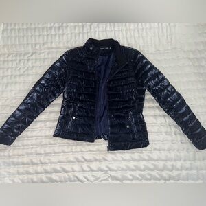 Blanc Noir Shiny Blue Puffer Jacket